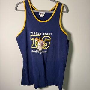 Y2K Disney Tigger Sport Navy and Yellow Tank